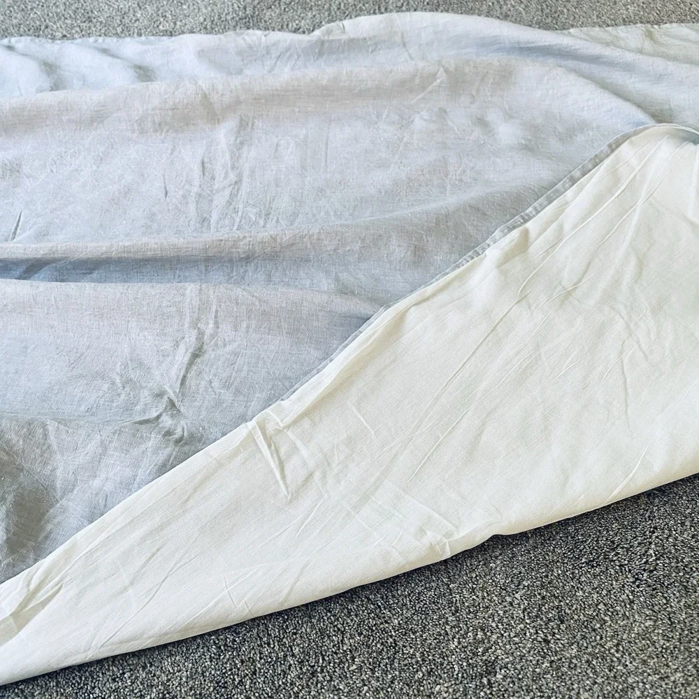 Pure Luxury Linen Drapes Curtains Panels Set of 2 Gray Lined 27x96